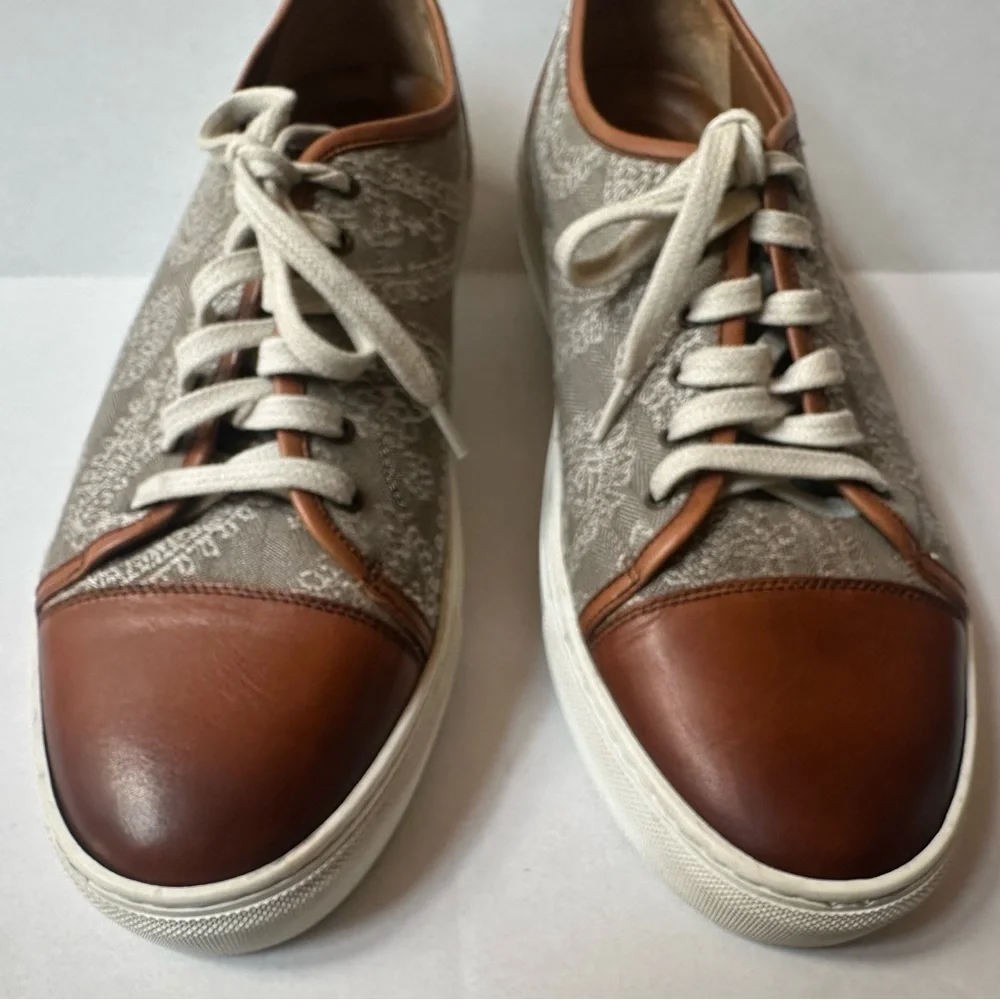 TAFT Jack Neutral Paisley Jacquard Design Sneakers With Leather Size 44 (11) EUC - Picture 5 of 12